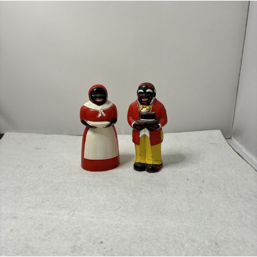 Aunt Jemima & Uncle Mose 3" Tall Salt & Pepper Black Americana 1950's